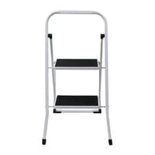Image of Oypla 2 Step Ladder Foldable Steel Stepladder Non Slip Treads White