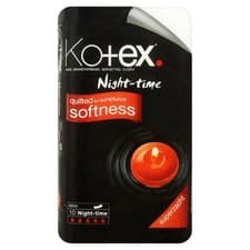 Image of Kotex Night-time Maxi Pads 10 Pack (Pack of 8) - 80 Sanitary Towels Total NEW
