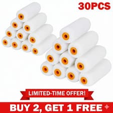 Image of 30 x High Density Foam Paint Roller Sleeves - 4" Mini Sponge Rollers for Gloss