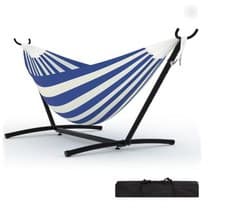 Image of Double Hammock with Stand 2 Person Heavy Duty Garden Patio Hammock w/ Bag
