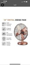 Image of Tower T605000C 12” Metal Desk Fan Copper