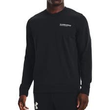 Image of Under Armour Rival Terry Logo Mens Sweatshirt Black Gym Moisture Wicking