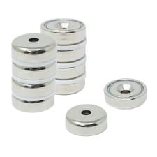 Image of Neodymium N42 Countersunk Pot Magnet - 25mm dia x 8mm thick x 5mm - 26kg Pull