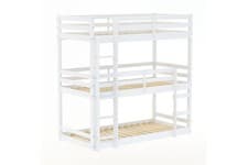 Image of Tressa 3ft Single Triple Stack Bunk Bed – Grey & White Kids Bedroom Furniture