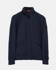 Image of BOSS Orange Ohice Mens Water-Repellent Bomber Jacket with Packable Hood - Dark