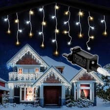 Image of LED Waterfall Icicle Light Outdoor Snowing Chase Xmas Home Garden Decor