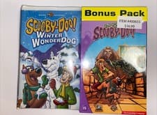 Image of VHS Scooby Doo Winter Wonder dog & Jinx at the Sphinx Pc Game Double Pack Sealed