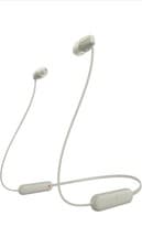 Image of Sony WI-C100 Wireless In-Ear Headphones Bluetooth 5.0 IPX4 25h Taupe Earbuds