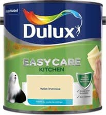 Image of Dulux Easycare Kitchen Matt Emulsion Walls Ceilings Wild Primrose Paint 2.5L