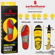 Image of SORBOTHANE DOUBLE STRIKE INSOLES SHOCK ORTHOTIC FOOT PAIN RUN GEL SHOE INSERTS