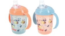 Image of Nuby Grip N Sip Water Bottle No Spill Sippy Cup 240ml 4 Months Plus(Bees Pack 2)