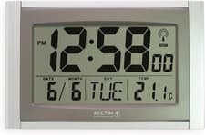 Image of Acctim Stratus Digital Wall/Desk Clock Radio Controlled Tabletop LCD One Size