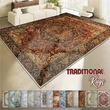 Image of Luxury Non Slip Large Traditional Rugs Bedroom Living Room Rug Hallway Runner