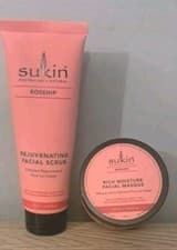 Image of Sukin Rose Hip Rich Moisture Facial Masque 100ml + Rejuvenating Facial Scrub#