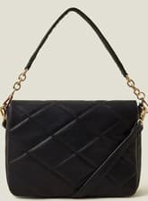 Image of Accessorize Large Quilted Cross-Body Bag Black