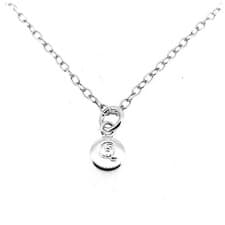 Image of Initial Q Necklace Tiny 6mm Personalised Letter Disc Pendant Sterling Silver