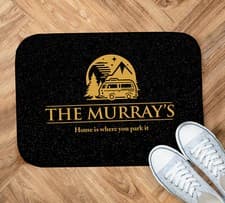 Image of Personalised Motorhome mat - Campervan Door Mat - Black 44cm x 32cm PS951
