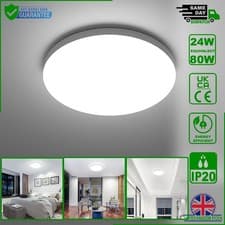Image of 24W LED Ceiling Light Ultra Slim Round Flush Mount Lamp 6000K Cool White - IP20