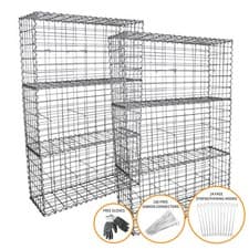Image of Gabion Baskets Outdoor Cages Stone Wire Mesh Planter / 100 x 50 x 30cm / 6 Pack