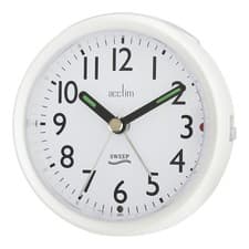 Image of Acctim Ffion 15242 Stylish Non Ticking Sweep Alarm Clock In White