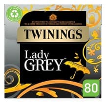 Image of Twinings Lady Grey Tea Bags 80 Pack 200g Free And Fast Delivery
