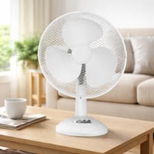 Image of 16 Inch Desk Fan, 3 Speed Oscillating Quiet Table Cooling Fan White UK