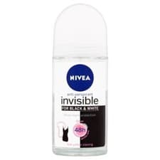 Image of Nivea Invisible Black and White Clear Roll on Anti Perspirant Deodorant 50ml