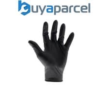 Image of Scan KG-1101 Black Heavy-Duty Nitrile Disposable Gloves XL x100 SCAGLODNHDXL