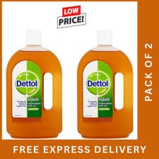 Image of Dettol Antiseptic Disinfectant Liquid 750ml x2 – First Aid Antibacterial Cleaner