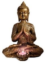 Image of Premium Large Buddha Resin Beautiful Calming Tealight Holder Impressive Detail