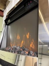 Image of Electric Fire Place LED Remote Control Flame Focal Point Langham Chrome Effect
