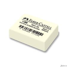 Image of Faber-Castell Natural White Rubber Eraser Latex-Free 4cm Smear-Free Pencil Use