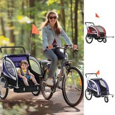Image of Child Bike Trailer, Baby Bicycle Trailer for 2 Kids with Reflectors
