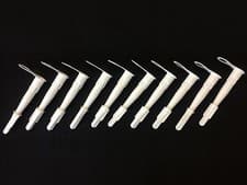 Image of 12 Spare Resealable silicone sealant / Adhesive Tube nozzle cartridge White Tip