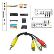 Image of 3.5mm AV Male to 3RCA Female M/F Audio Video Stereo Jack Adapter Cord Cable Home