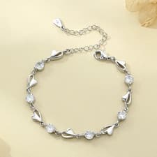Image of 925 Sterling Silver Irregular Knot Bangles for Women Girls Double Layer Bracelet