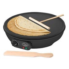 Image of Quest Electric Pancake & Crepe Maker 12" Large Cooking Surface Non Stick Gift