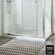 Image of Nuie Slip-Resistant White Shower Tray Low Profile Slimline Stone Resin Anti-Slip