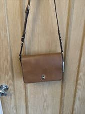 Image of Accessorize Tan Cross Body Handbag Gold Buckle Fastening BNWT
