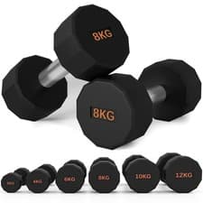 Image of SPORTNOW Dumbbells Weights Set with 12-Sided Shape and Non-Slip Grip, 2 x 8kg