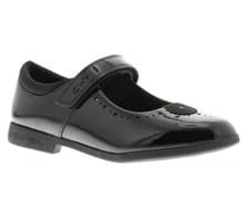 Image of BNIB Clarks Girls MAGIC STEP BAR K Black Patent Leather School Shoes Size 11G