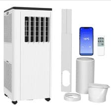 Image of 7000 BTU Mobile Air Conditioner Portable AC Unit w/ RC, for Bedroom, White 3in1