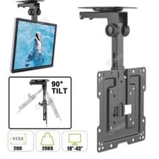 Image of TV Tilt Swivel Flip Down Folding Ceiling Wall Mount Bracket 19"-43" LCD Monitor