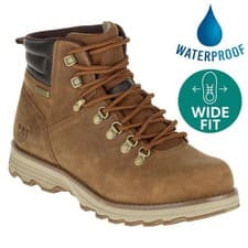 Image of Caterpillar Sire WP Mens Brown Wide Fit Waterproof Cat Ankle Boots Size 7-13
