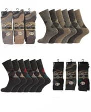 Image of Mens 12 Pack Wool Hiking Work Socks UK 6‑11 Thermal Warm Outdoor Boot