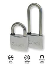 Image of ZONE MARINE LONG SHACKLE PADLOCK 40MM
