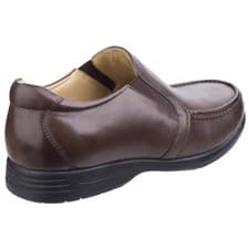 Image of Fleet & Foster Gordon Dual Fit Moccasin Brown Easy to slip into loafer design