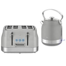 Image of Swan Retro Traditional Kettle & 4 Slice Toaster Grey 1.7L Fast Boil 7 Browning