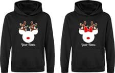 Image of Personalised Reindeer Mickey Minne Christmas Hoodie, Disney Family Matching Top