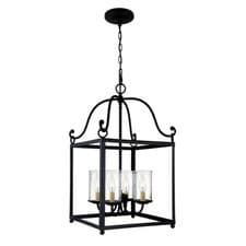 Image of 4 Bulb Ceiling Pendant Light Fitting Antique Forged Iron LED E14 60W Bulb